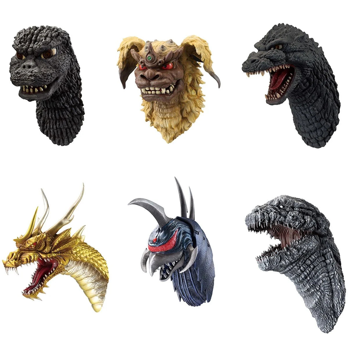 Godzilla Biographies G Head Magnet Ichibansho Display of 6