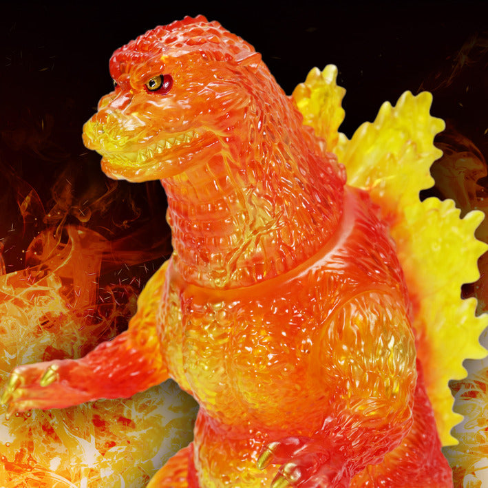 CCP Sofubi Rare Big Retro Soft Vinyl Series Godzilla (1995) Burning Clear Ver