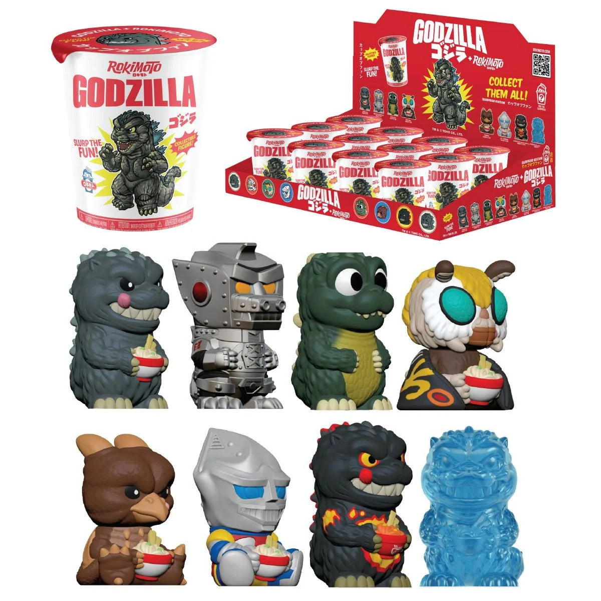 Rokimoto Godzilla Wave 2 Cup Vinyl Figure (Pack of 4)
