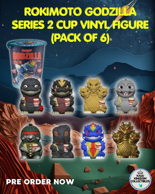 Discover the Rokimoto Godzilla Series 2 Cup Vinyl Figure (Pack of 6)