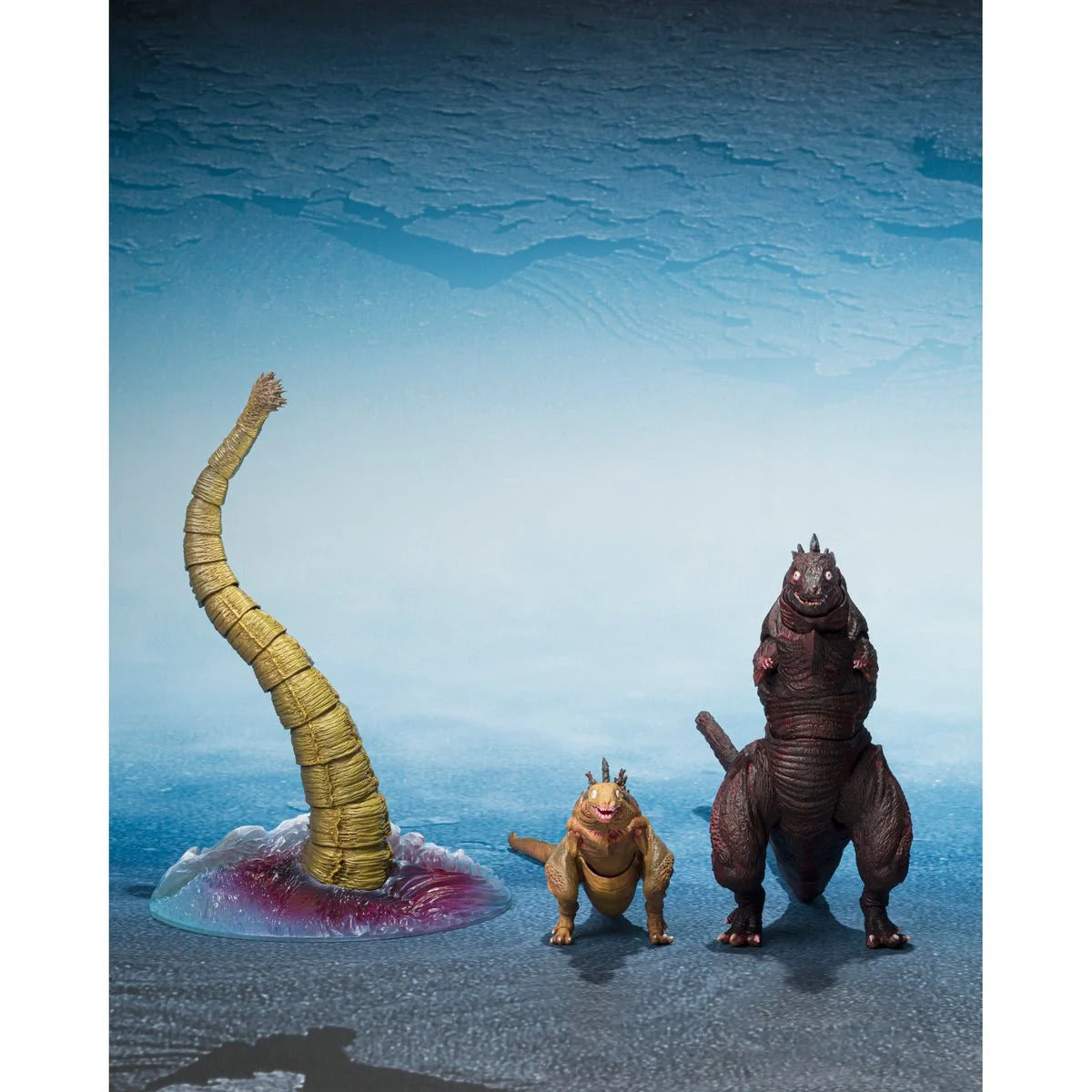 Godzilla 2016 The Second Form, Third Form, and Giant Unidentified Creature S.H.MonsterArts Action Figure Set