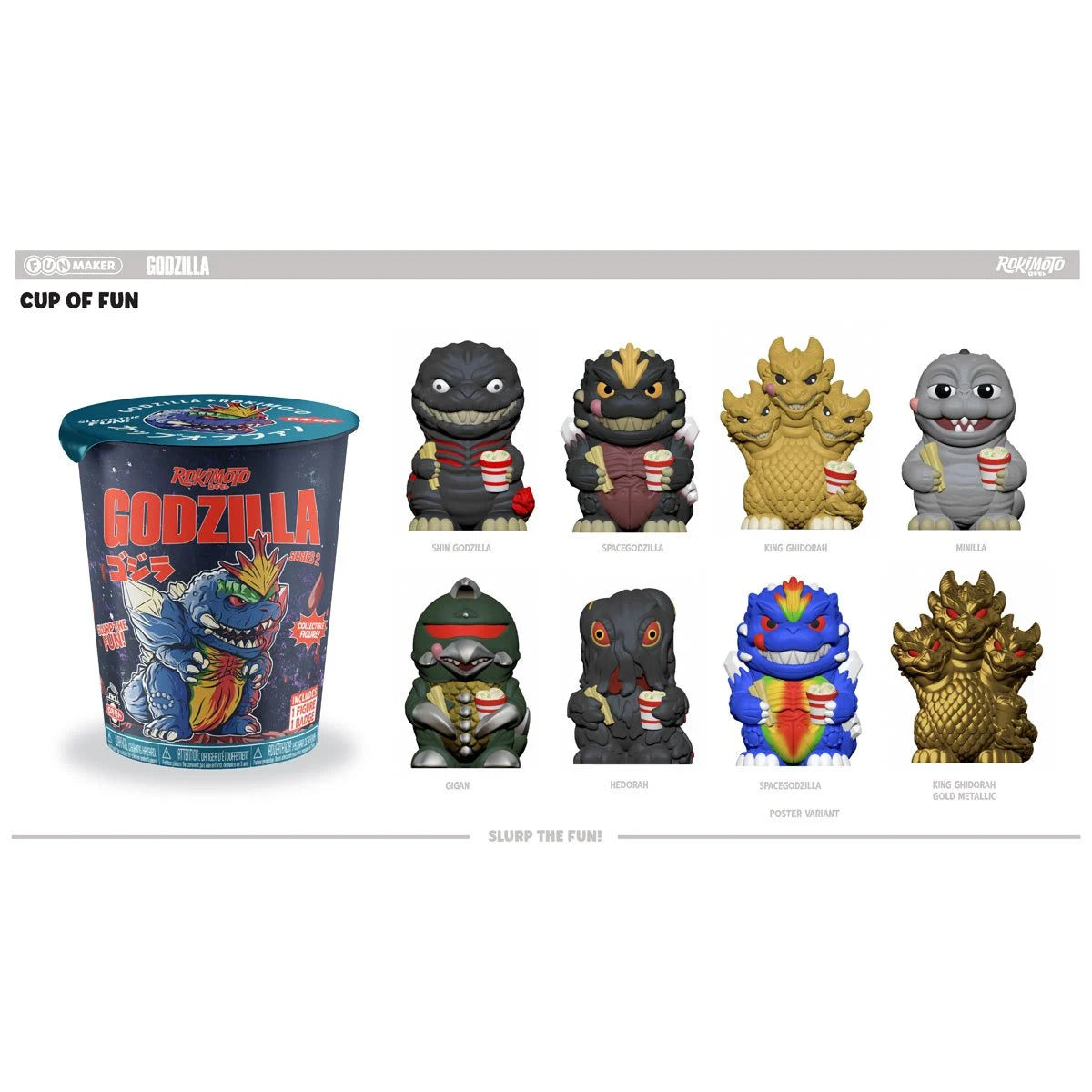 Rokimoto Godzilla Series 2 Cup Vinyl Figure (Pack of 6)