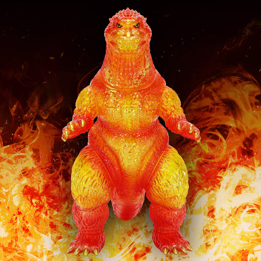 CCP Sofubi Rare Big Retro Soft Vinyl Series Godzilla (1995) Burning Clear Ver